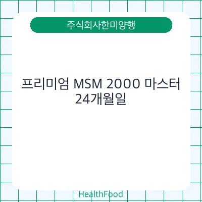 프리미엄 MSM 2000 마스터