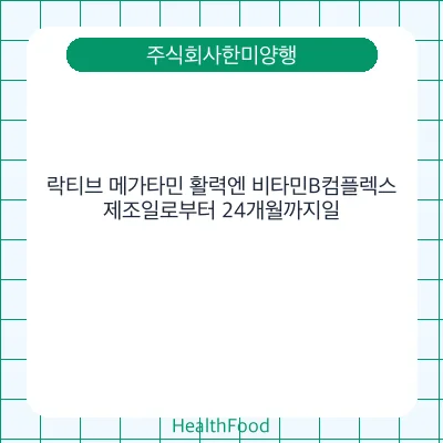 락티브 메가타민 활력엔 비타민B컴플렉스
