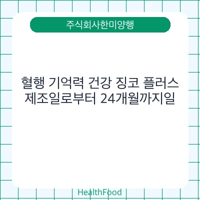 혈행 기억력 건강 징코 플러스