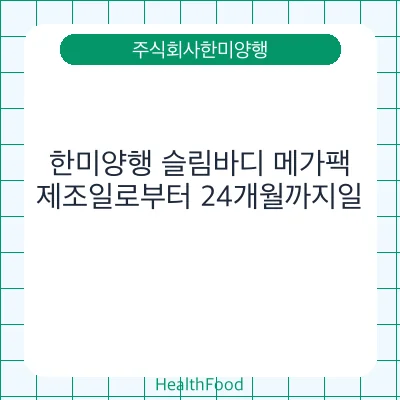 한미양행 슬림바디 메가팩