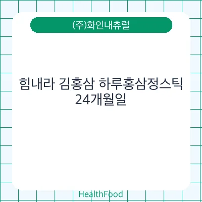 힘내라 김홍삼 하루홍삼정스틱