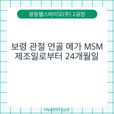 보령 관절 연골 메가 MSM