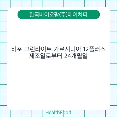 비포 그린라이트 가르시니아 12플러스