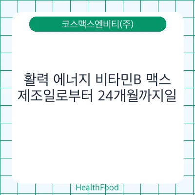 활력 에너지 비타민B 맥스