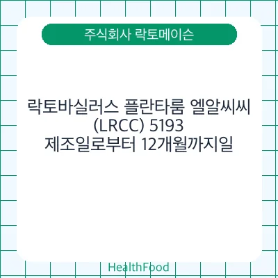 락토바실러스 플란타룸 엘알씨씨(LRCC) 5193