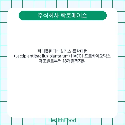 락티플란티바실러스 플란타럼(Lactiplantibacillus plantarum) HAC01 프로바이오틱스