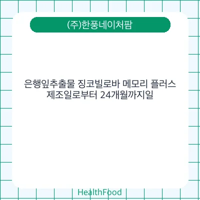 은행잎추출물 징코빌로바 메모리 플러스