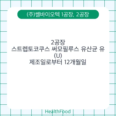 스트렙토코쿠스 써모필루스 유산균 유(U)