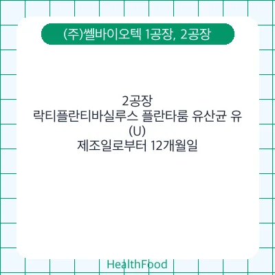락티플란티바실루스 플란타룸 유산균 유(U)