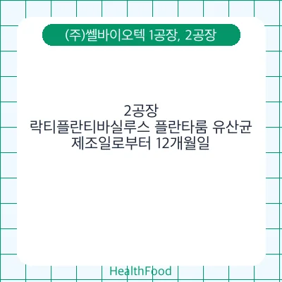 락티플란티바실루스 플란타룸 유산균