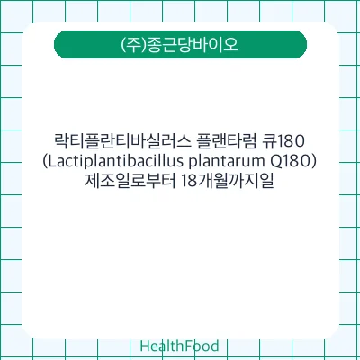 락티플란티바실러스 플랜타럼 큐180 (Lactiplantibacillus plantarum Q180)