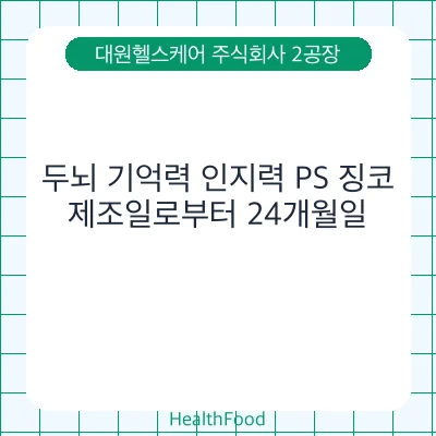 두뇌 기억력 인지력 PS 징코