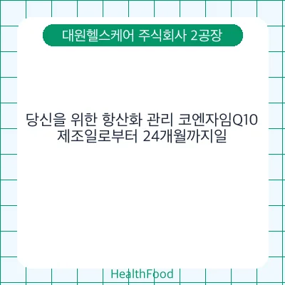 당신을 위한 항산화 관리 코엔자임Q10