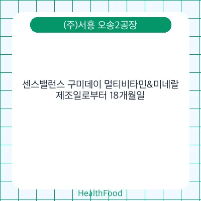 센스밸런스 구미데이 멀티비타민&미네랄