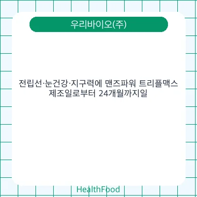 전립선·눈건강·지구력에 맨즈파워 트리플맥스