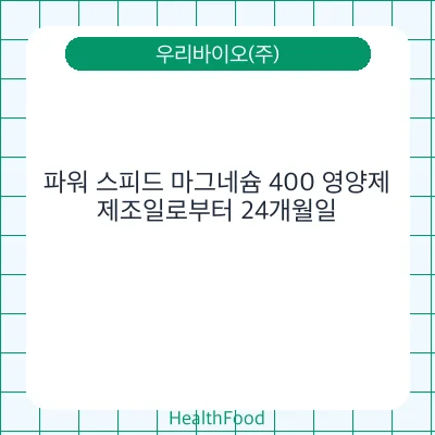 파워 스피드 마그네슘 400 영양제