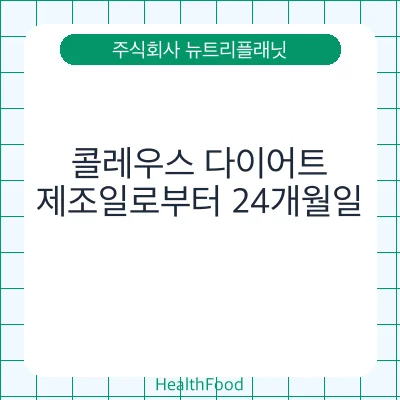 콜레우스 다이어트