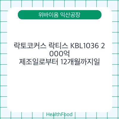 락토코커스 락티스 KBL1036 2,000억